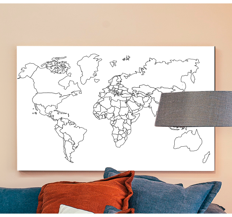 Modern minimal world map canvas - TenStickers