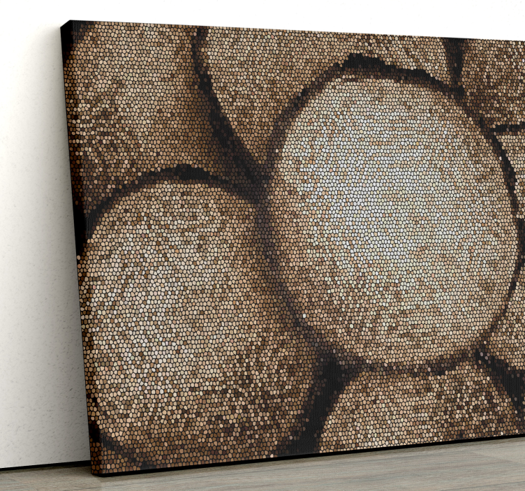 Wooden Square mosaic canvas prints - TenStickers