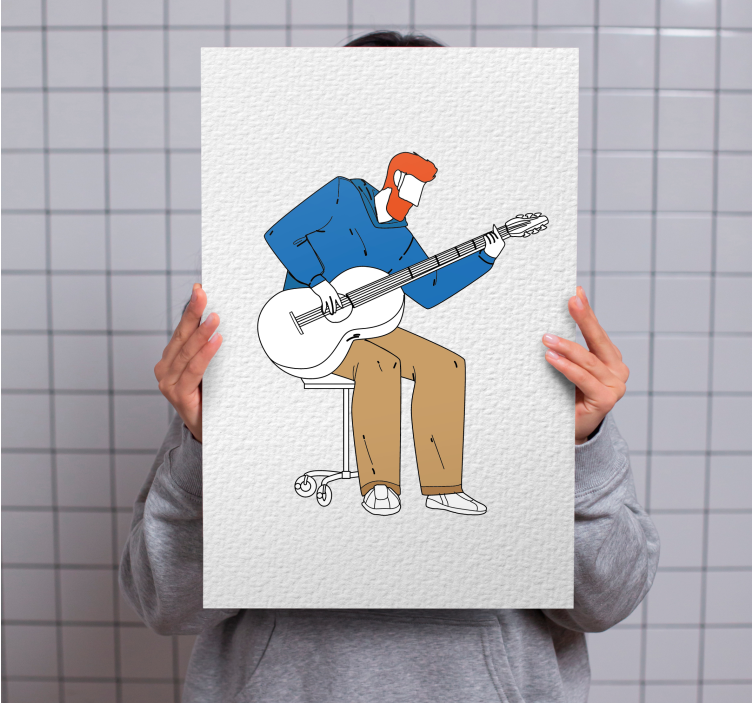 Music canvas art guitarist playing melodies - TenStickers