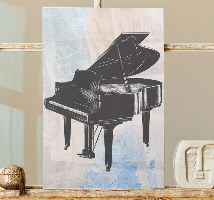 Music canvas art in grand piano design - TenStickers