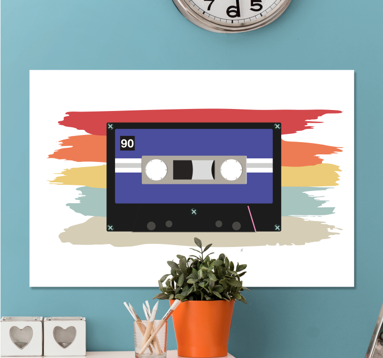 Music canvas art retro cassette tape design - TenStickers