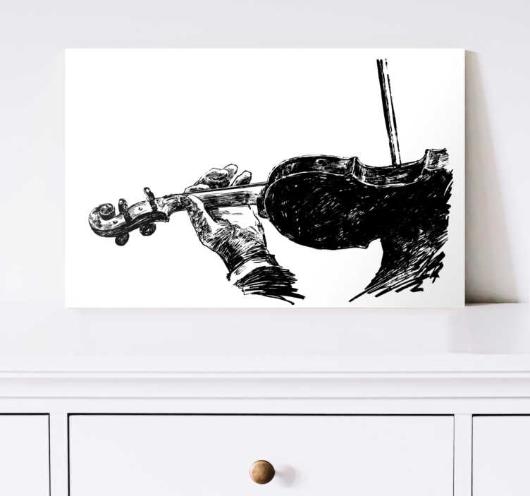 Music canvas art violinist in action - TenStickers