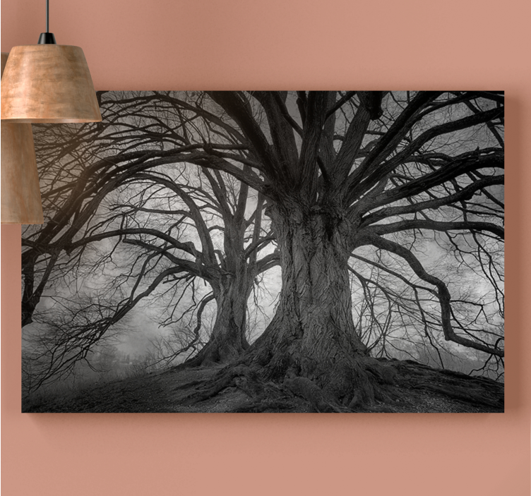 Mysterious leafless trees tree canvas wall art - TenStickers