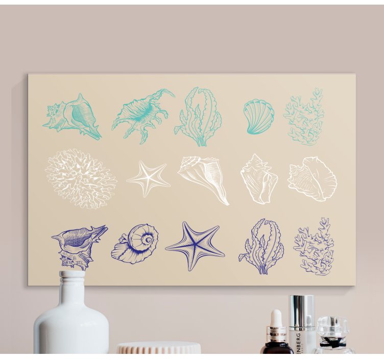 Nautical canvas art coastal shell collection - TenStickers