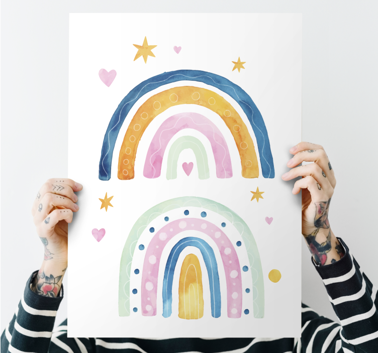Nursery canvas colorful rainbow design - TenStickers