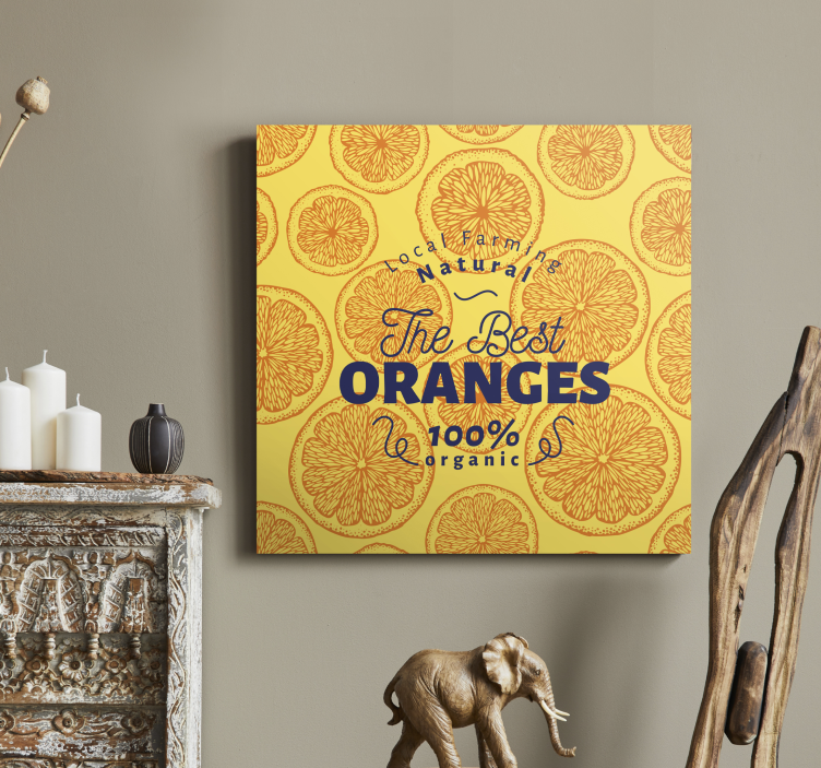 Orange hand draw pattern fruit canvas - TenStickers
