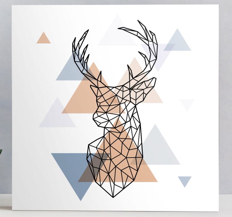 Origami deer animal canvas print - TenStickers