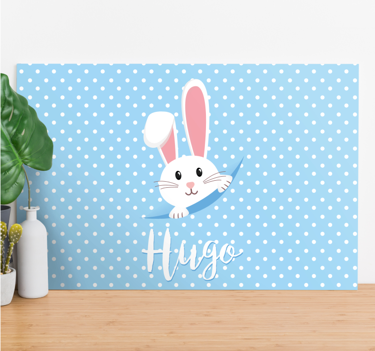 People canvas bunny peeking surprise - TenStickers