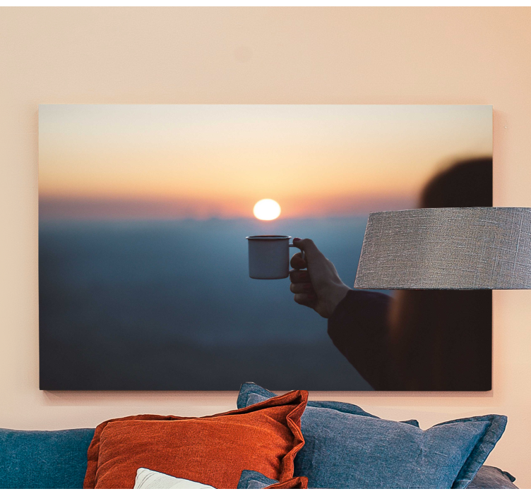 People canvas hand holding mug - TenStickers