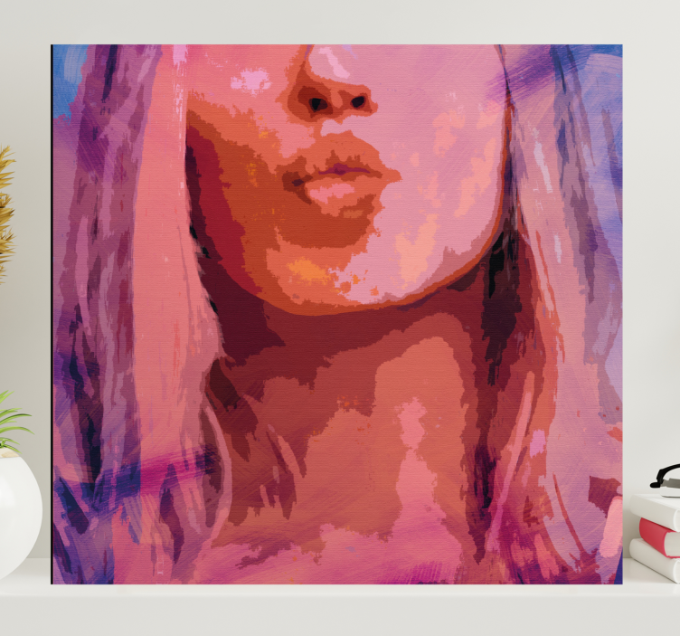 People canvas stylish kiss artwork - TenStickers