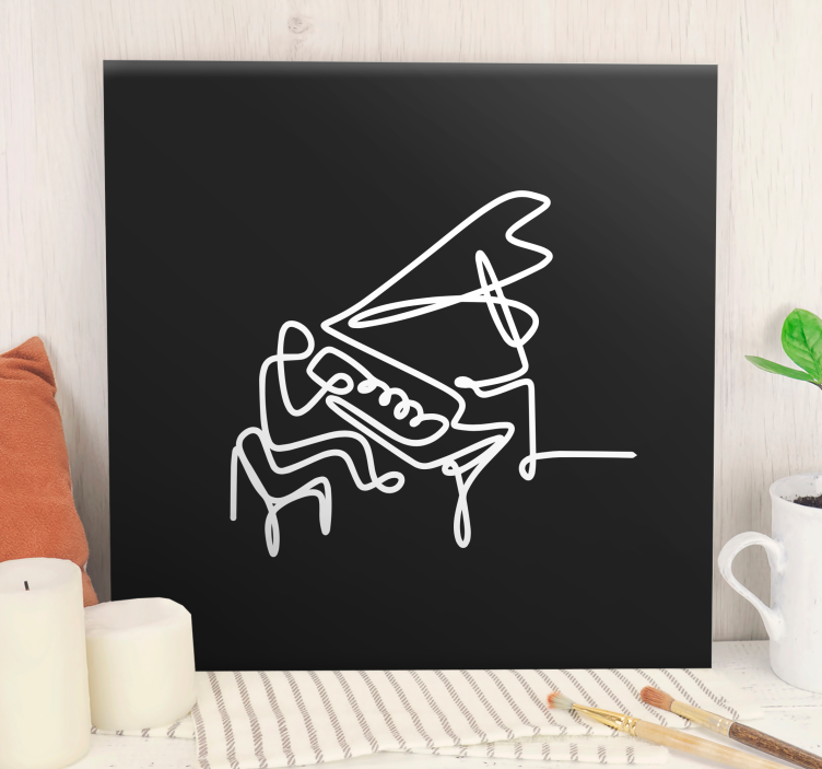 Pianist line art design Music canvas art - TenStickers