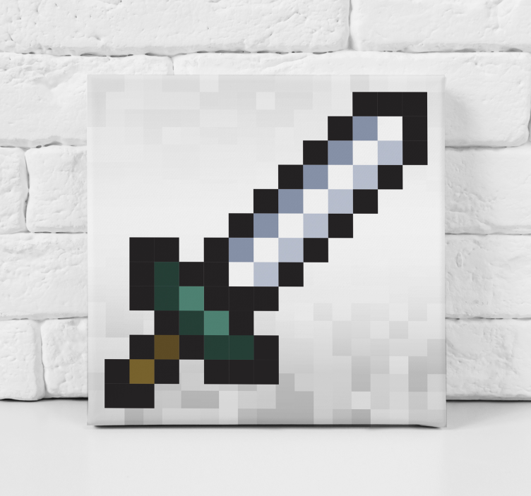 pixel sword video game canvas art - TenStickers