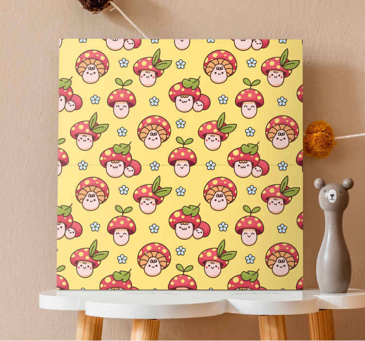 Mushroom Characters canvas print - TenStickers