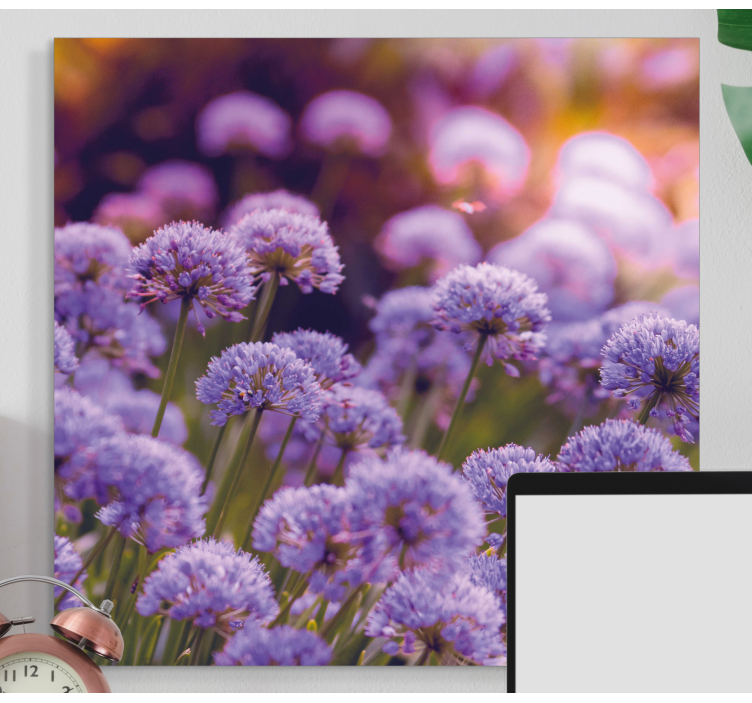 Purple flower field flower canvas - TenStickers