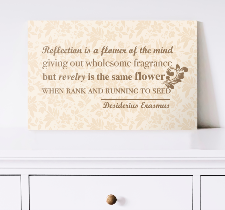Quote canvas floral reflection art - TenStickers