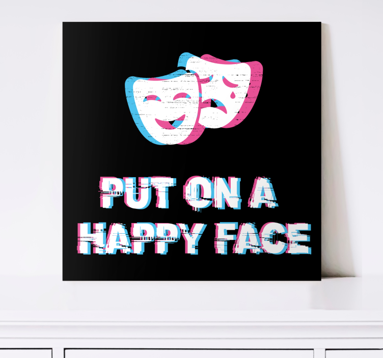 Quote canvas smiling face design - TenStickers