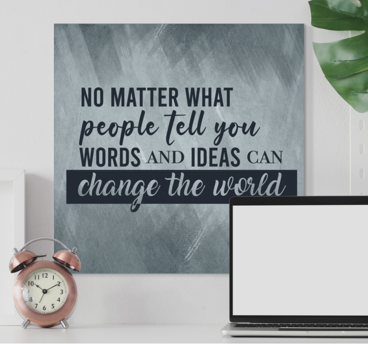 Quote canvas words transform the world - TenStickers