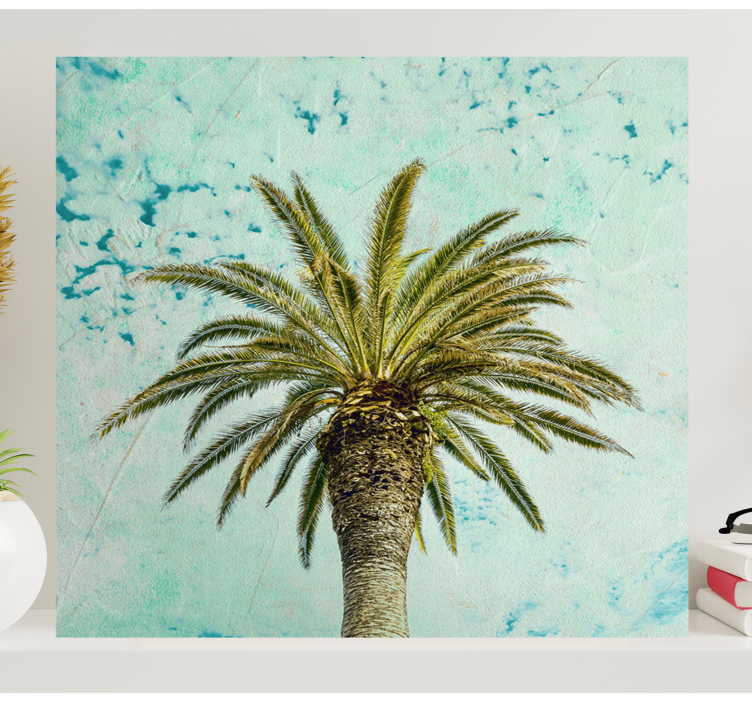 Retro palm tree design canvas for living room - TenStickers
