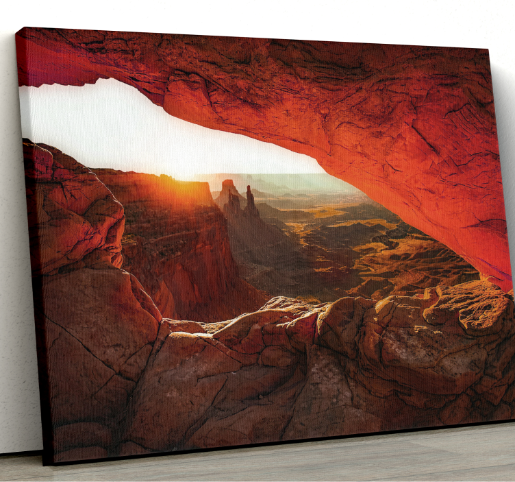 Rocky Desert Sunset landscape canvas - TenStickers