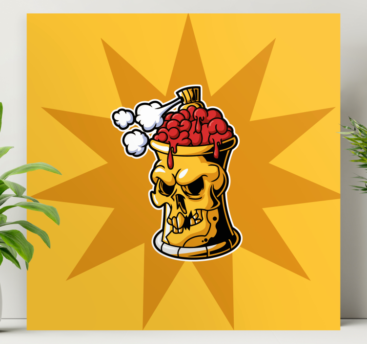 Skull Brain Container canvas print - TenStickers