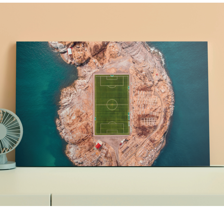 Sports canvas art soccer field aerial view - TenStickers