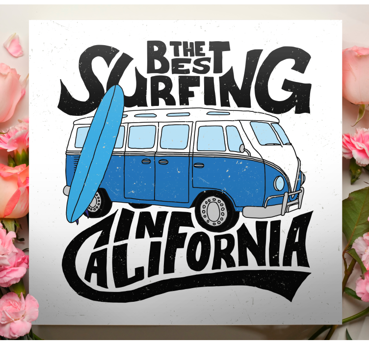 Sports canvas art surfing california van - TenStickers