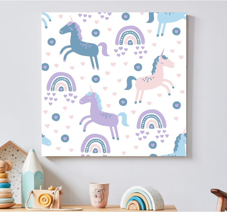 Stag canvas with whimsical unicorn designs - TenStickers