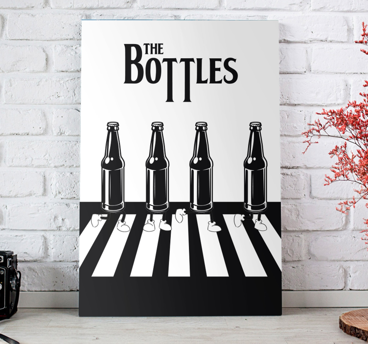 Striped Bottle Array quote canvas - TenStickers