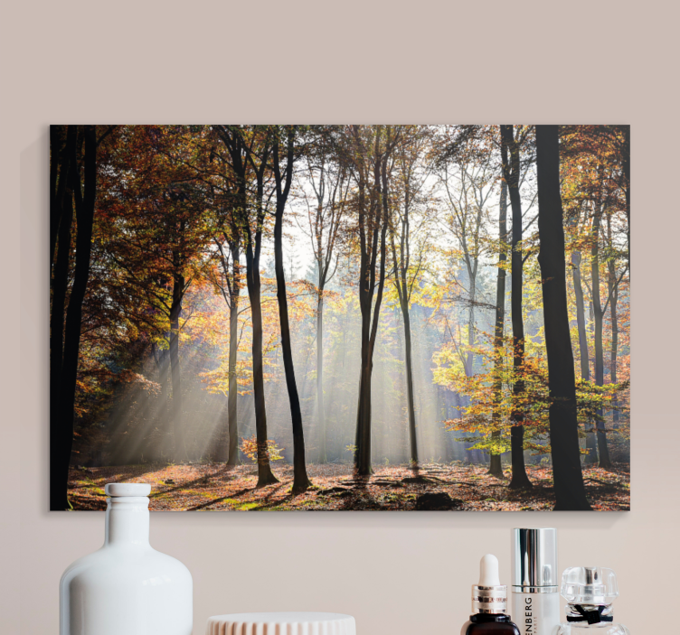 Sunshine foliage trees wall canvas - TenStickers