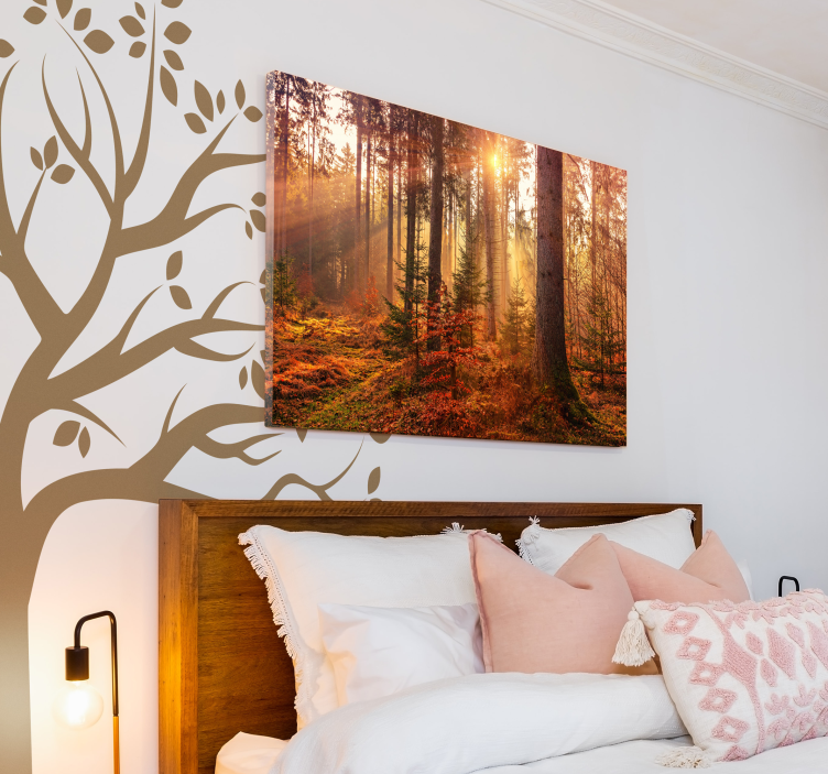 Tree canvas wall art forest calm - TenStickers