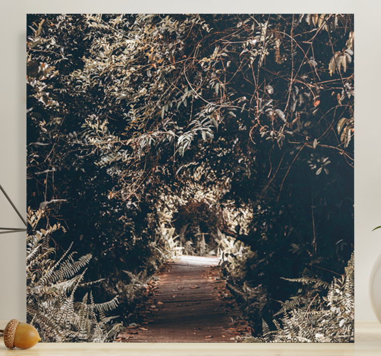 Tree canvas wall art wooded pathway print - TenStickers
