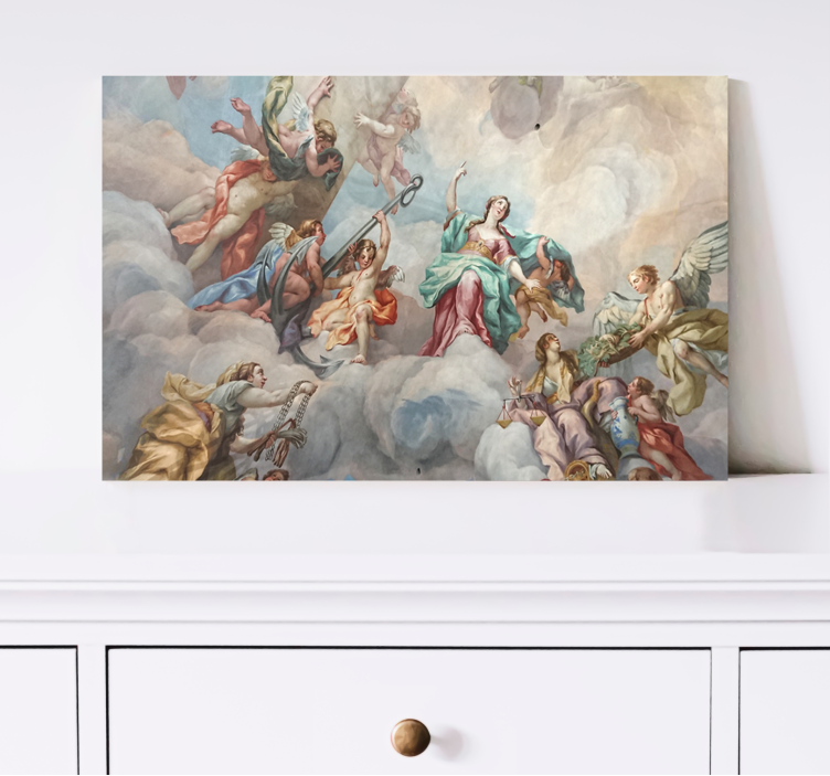 Two angels hugging each other canvas art prints - TenStickers