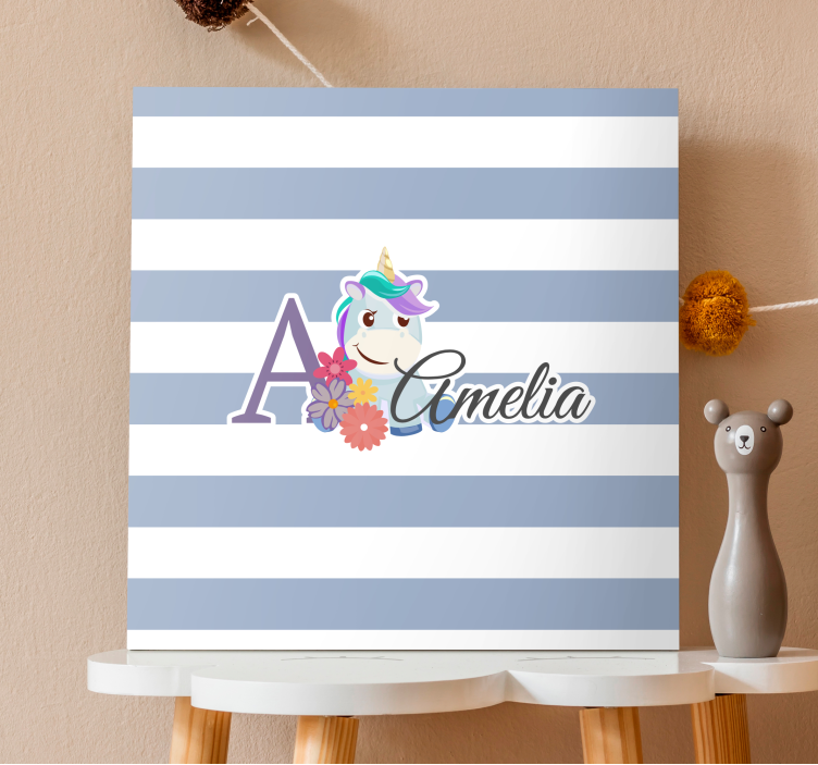 Unicorn pictures framed personalised unicorn design - TenStickers