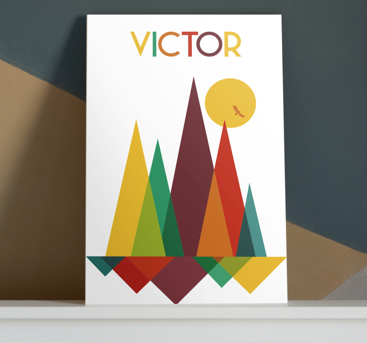 Victor Abstract Landscape geometric canvas - TenStickers