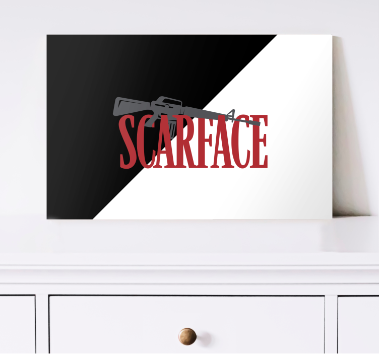 Video game canvas art scarface gun emblem - TenStickers