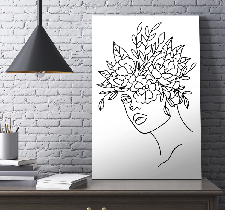 Women with flower face canvas art prints - TenStickers