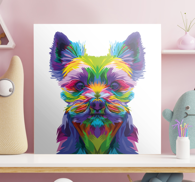 Yorkshire colourful pattern dog canvas prints - TenStickers
