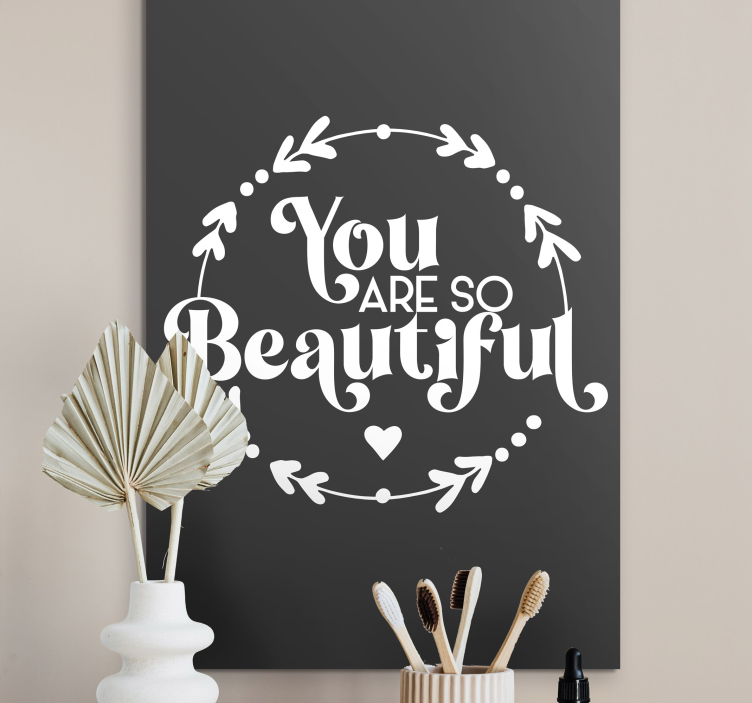 You are so beautiful wreath motivational canvas - TenStickers