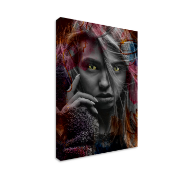 Artistic feline look modern art prints on canvas - TenStickers