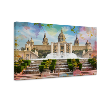 Barcelona Montjuic City skyline prints - TenStickers