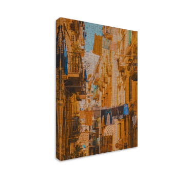 clothes hanges on clothesline in naples City skyline prints - TenStickers