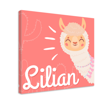 cute llama personalised customisable canvas prints - TenStickers