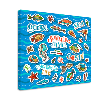 Ocean Sticker Collage wall pictures for kids - TenStickers
