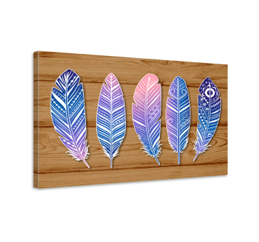 Rainbow feather canvas - TenStickers