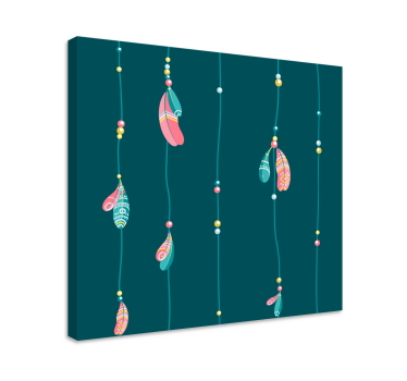 Indian blue feathers hanging  canvas - TenStickers