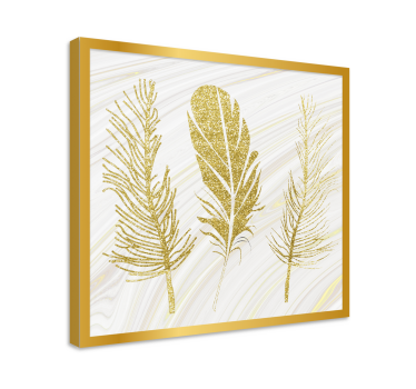 Golden Feather  canvas - TenStickers