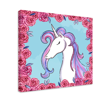 Lilac tone unicorn canvas wall art - TenStickers