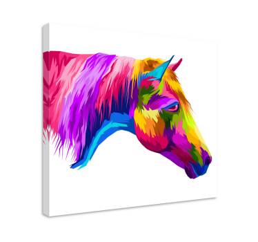 Multi-Colour Horse canvas picture - TenStickers