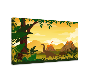 Jurassic tropical landscape dinosaur wall art - TenStickers