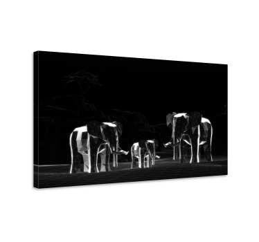 Elephant wallart geometric elephant family art - TenStickers